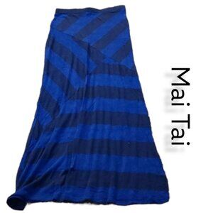 Mai Tai Black Blue Small Stretchy Maxi Skirt